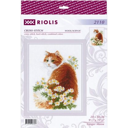 Kit point de croix RIOLIS 2110 Le chat Ginger 24x30cm