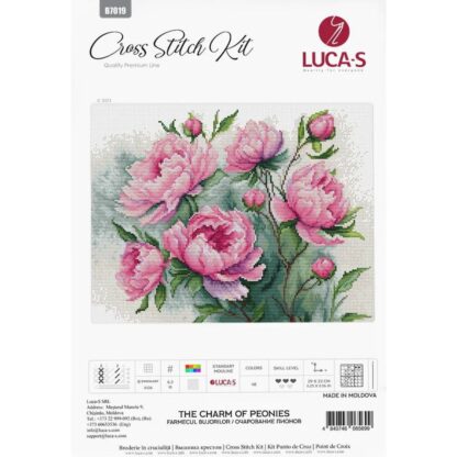 Kit point de croix Luca-S B7019 Le charme des pivoines 29x22cm