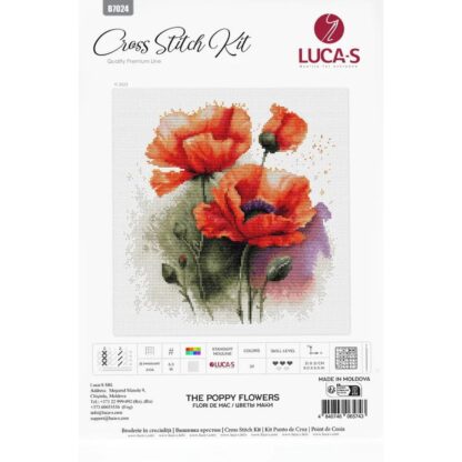 Kit point de croix Luca-S B7024 Les coquelicots 21x21cm