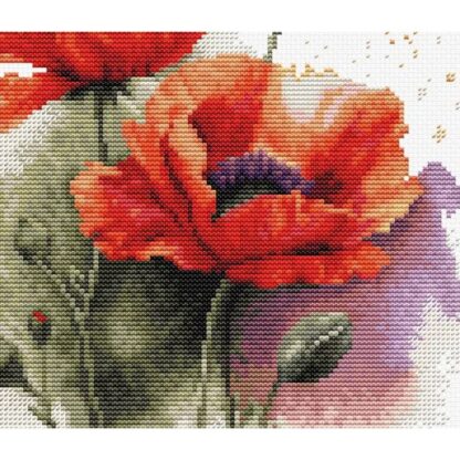 Kit point de croix Luca-S B7024 Les coquelicots 21x21cm