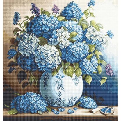 Kit point de croix Luca-S B700 Vase avec Hortensias Broderiedumonde