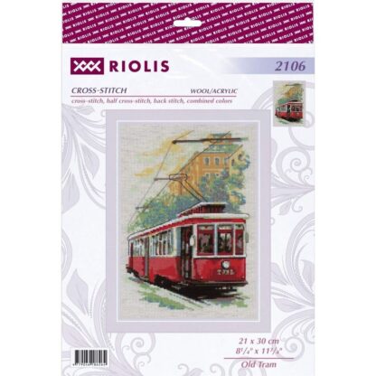 Kit point de croix RIOLIS 2106 Vieux tramway 21x30cm