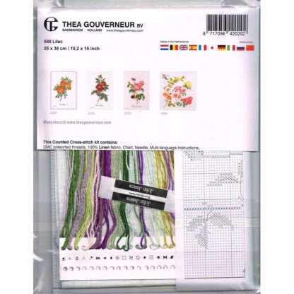 Kit point de croix Thea Gouverneur Branche de lilas 588 26x38cm