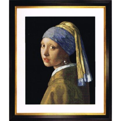 Kit point de croix Thea Gouverneur Fille à la perle d'après le tableau de J. Vermeer 582 40x50cm