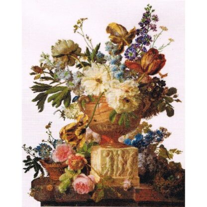 Kit point de croix Thea Gouverneur Fleurs dans un vase en albâtre 580 50x65cm