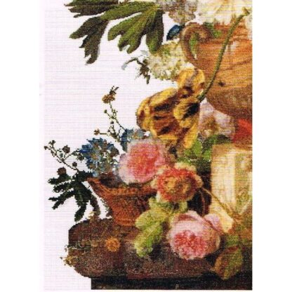 Kit point de croix Thea Gouverneur Fleurs dans un vase en albâtre 580 50x65cm