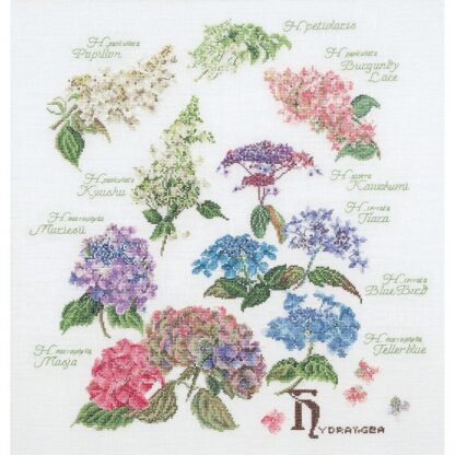 Kit point de croix Thea Gouverneur Hortensias 3067 Broderiedumonde