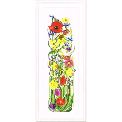 Kit point de croix Thea Gouverneur Fleurs retro 586A 16x52cm