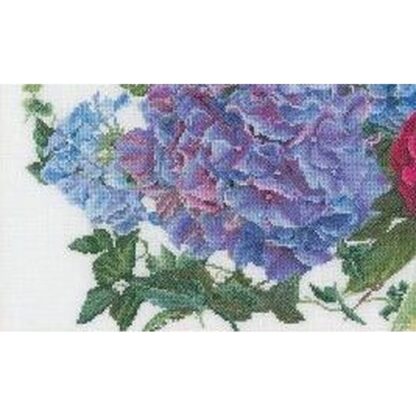 Kit point de croix Thea Gouverneur Hortensia et rose 442 46x30cm