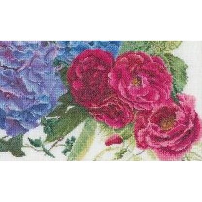 Kit point de croix Thea Gouverneur Hortensia et rose 442 46x30cm