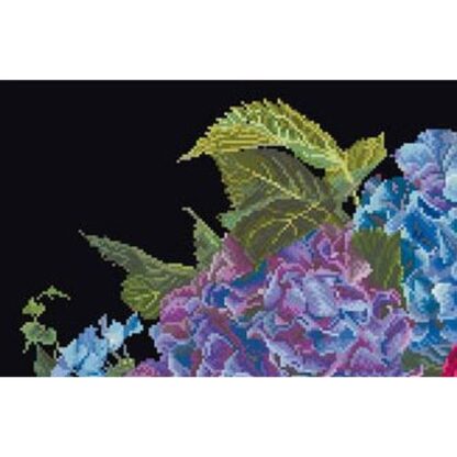 Kit point de croix Thea Gouverneur Hortensia et rose 442-05 46x30cm