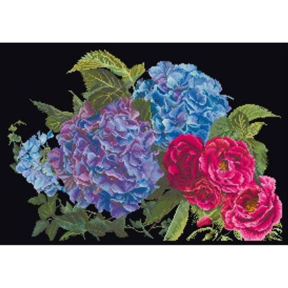 Kit point de croix Thea Gouverneur Hortensia et rose 442-05 Broderiedumonde