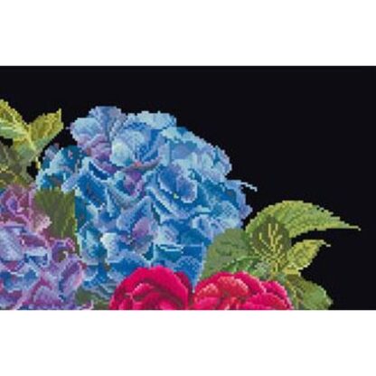 Kit point de croix Thea Gouverneur Hortensia et rose 442-05 46x30cm