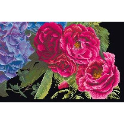 Kit point de croix Thea Gouverneur Hortensia et rose 442-05 46x30cm