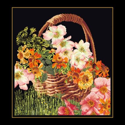 Kit point de croix Thea Gouverneur Panier de fleurs 3064-05 35x39cm