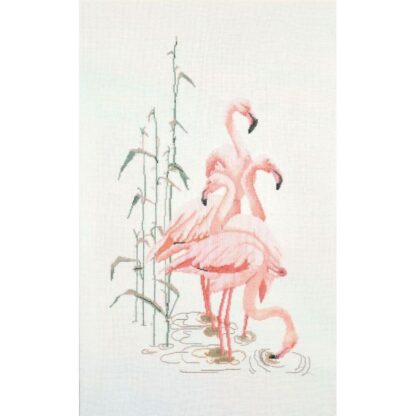 Kit point de croix Thea Gouverneur Flamants roses 1070 Broderiedumonde