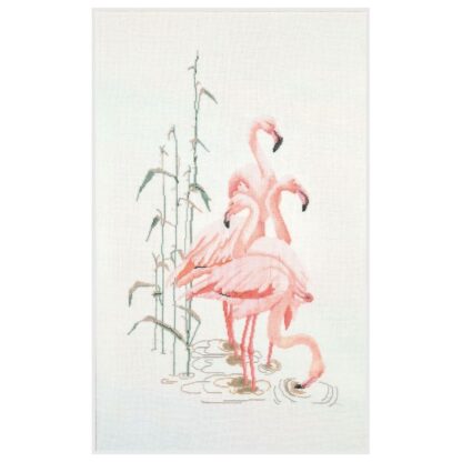 Kit point de croix Thea Gouverneur Flamants roses 1070 65x38cm