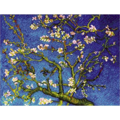 Kit point de croix RIOLIS 1698 Amandier en fleurs d'après Van Gogh Broderiedumonde