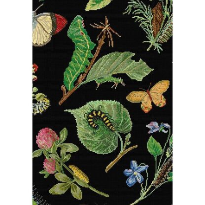 Kit point de croix Thea Gouverneur 587-05 Chenilles et Papillons 45x60cm