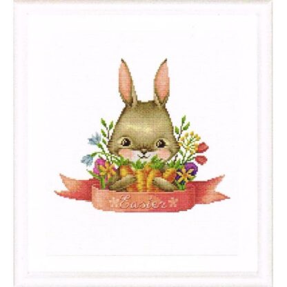 Kit point de croix Thea Gouverneur DSB022A Lapin de pâques 25x25cm