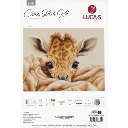 Kit point de croix Luca-S B2425 Bébé girafe 35x25cm