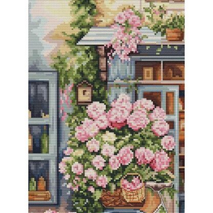 Kit point de croix Luca-S BU5044 Magasin de fleurs 32x32cm